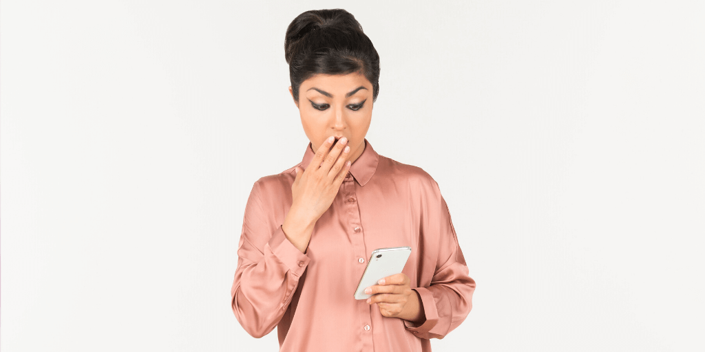 Lady shocked at an unexpected telephone job interview call