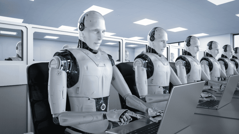 Robots work at computers, could they be the digital workers of the future?