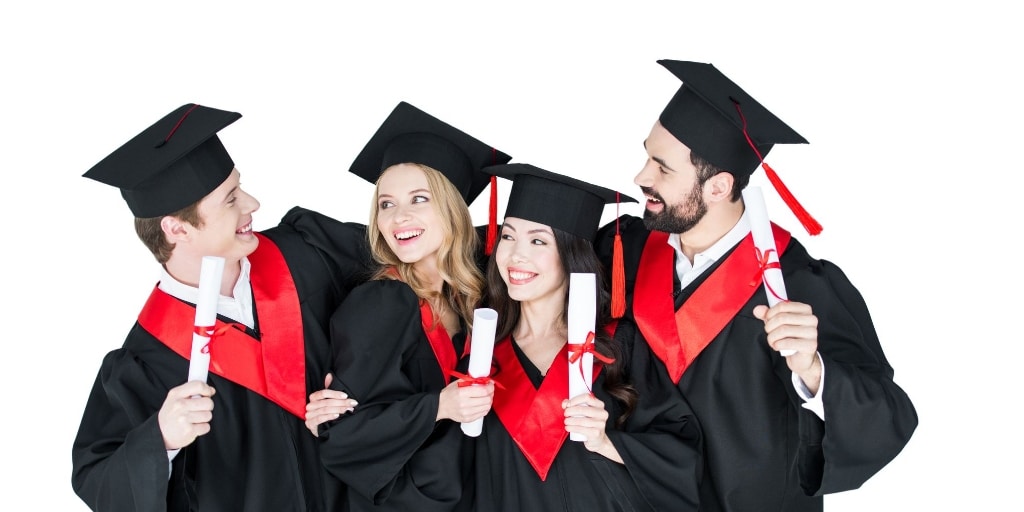 Group of newly qualified graduates about to embark on their graduate careers