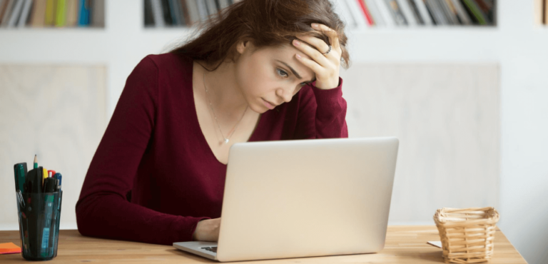 Lady looking miserable, she didn't receive a job offer after an interview