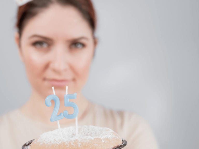 If you're 24 and don't have a career, 25 can seem scary - this lady holding a birthday cake looks worried