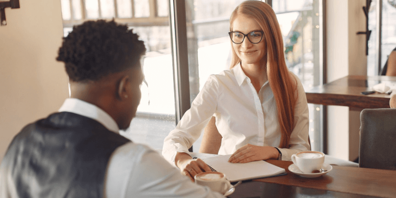 Young man meeting with a recruitment consultant