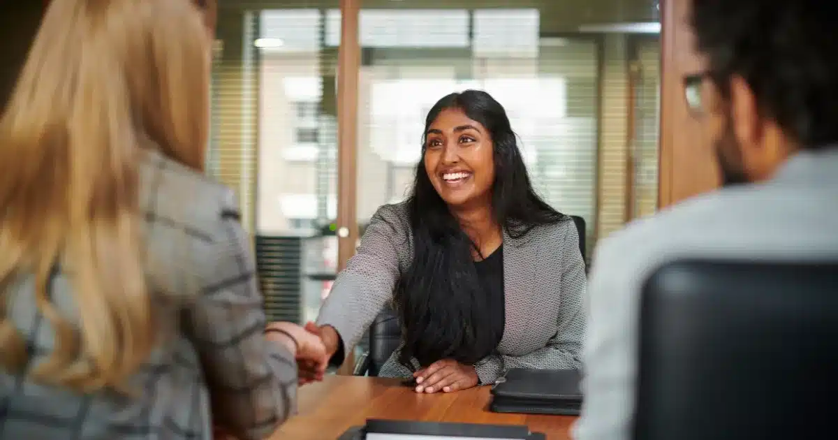 A woman is having a positive candidate journey