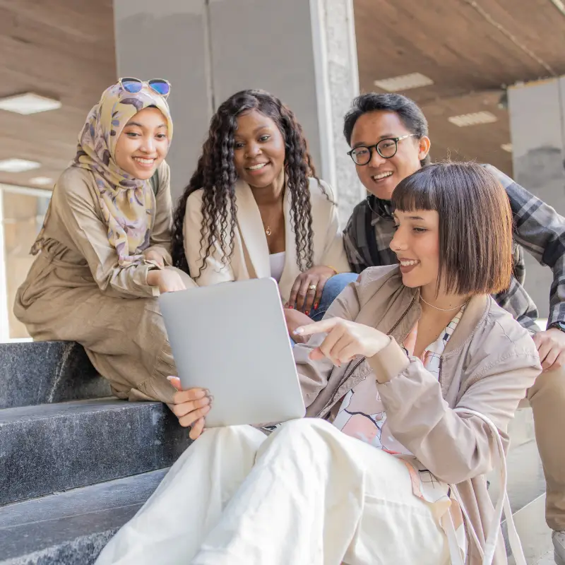 A group of young marketing professionals discuss a campaign